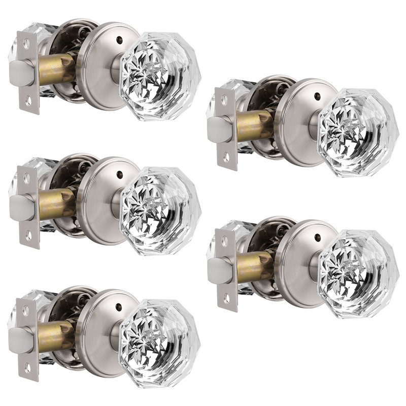 Probrico Crystal Privacy Door Knobs Keyless Lock with Round Rosette & Reviews Wayfair